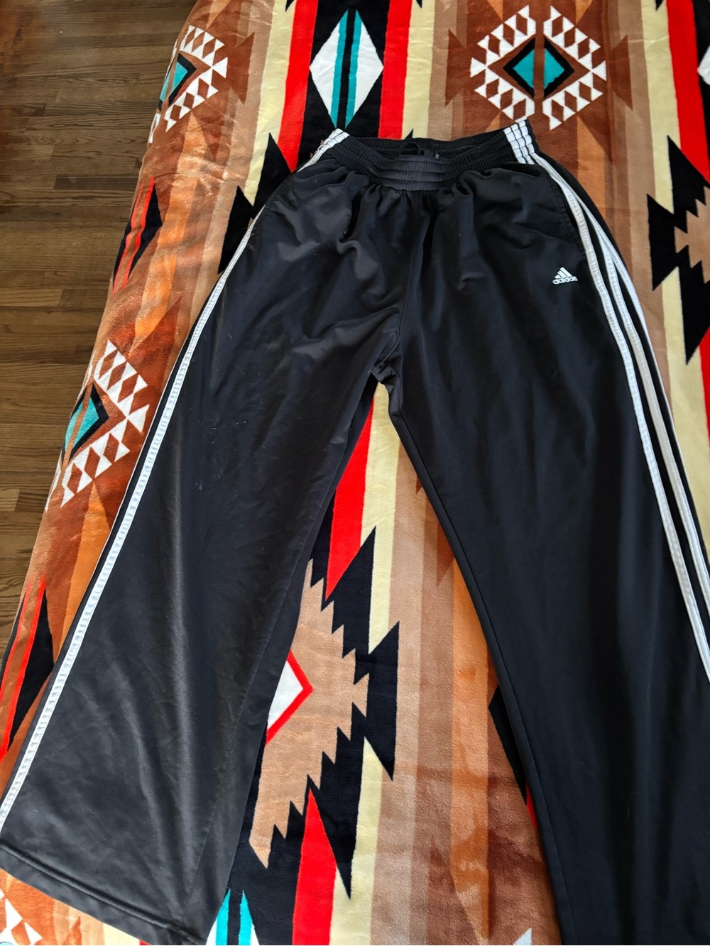 adidas Black Jogger Pants with White Side Stripes